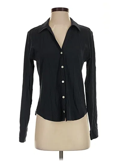 Pre-owned Lilla P Long Sleeve Blouse In Black