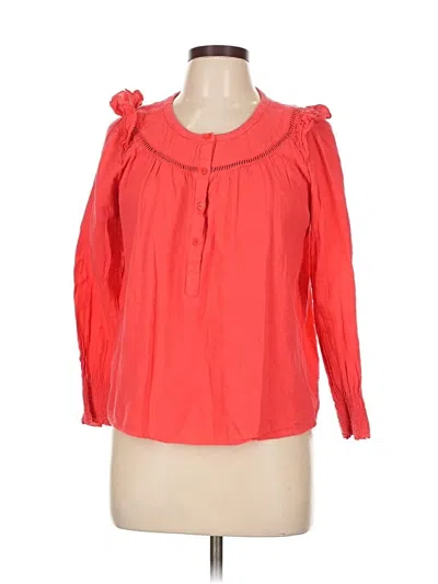 Pre-owned Lilla P Long Sleeve Blouse In Red