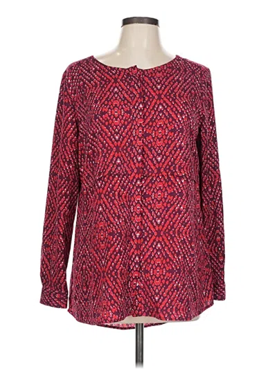 Pre-owned Lilla P Long Sleeve Blouse In Red