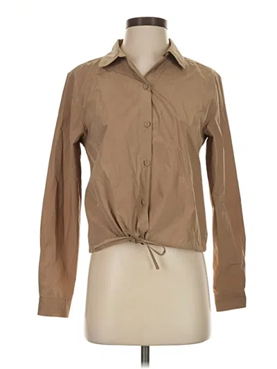 Pre-owned Lilla P Long Sleeve Blouse In Tan