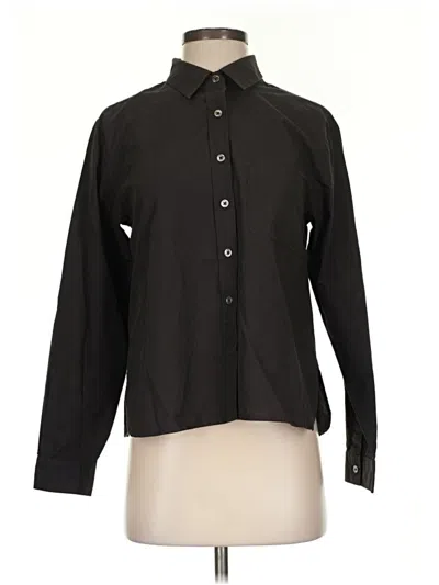 Pre-owned Lilla P Long Sleeve Button Down Shirt In Black