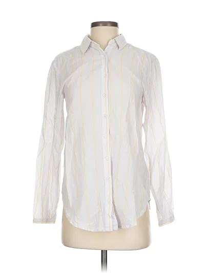 Pre-owned Lilla P Long Sleeve Button Down Shirt In White
