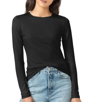 Lilla P Long Sleeve Crew Tee In Black