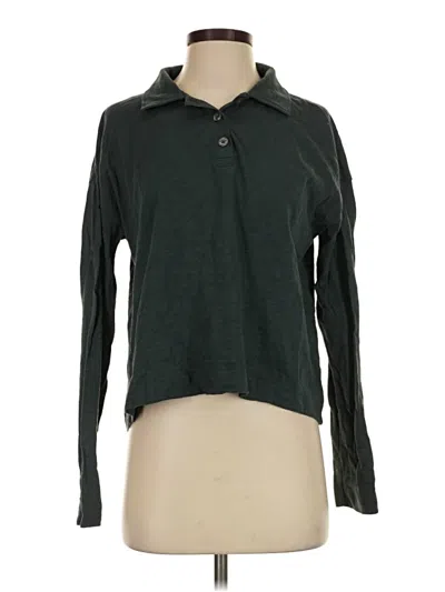 Pre-owned Lilla P Long Sleeve Polo Shirt In Green