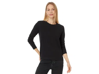 Lilla P Long Sleeve Ribbed Cuff Crew-neck In Black