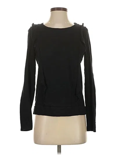 Pre-owned Lilla P Long Sleeve Top Black Boatneck Tops