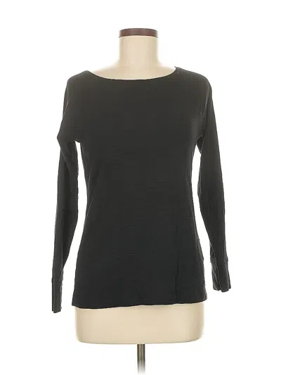 Pre-owned Lilla P Long Sleeve Top Gray Boatneck Tops