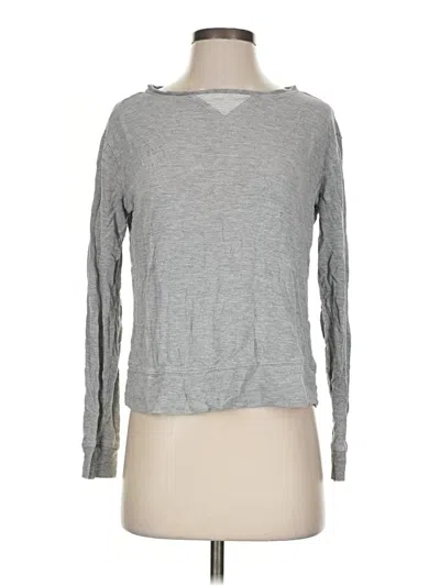 Pre-owned Lilla P Long Sleeve Top Gray Cowl Neck Tops