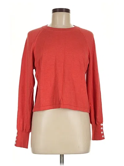 Pre-owned Lilla P Long Sleeve Top Red Boatneck Tops