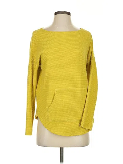 Pre-owned Lilla P Long Sleeve Top Yellow Boatneck Tops