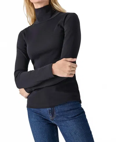 Lilla P Long Sleeve Turtleneck Tee In Black