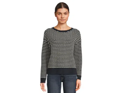 Lilla P Long Sleeve Zig Zag Sweater In Multi