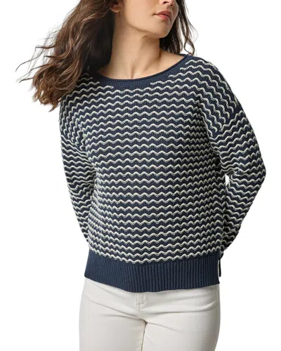 Lilla P Long Sleeve Zig Zag Sweater In Blue