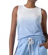 Lilla P Loose Knit Slub Back Seam Tank In Harbor Ombre In Blue