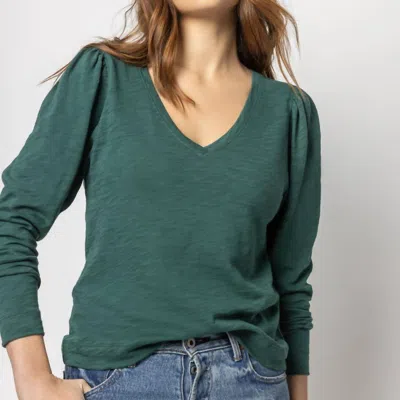 Lilla P Loose Knit Slub Top In Mallard In Green