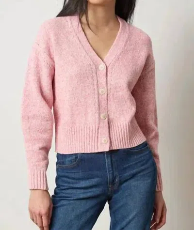 Lilla P Marled V Cardigan In Rosebud In Pink