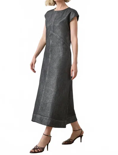 Lilla P Metallic Seamed Dress In Metallic Copper In Gray