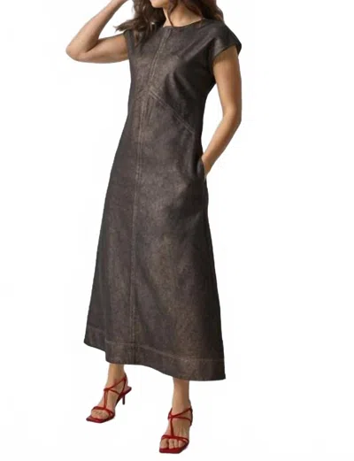 Lilla P Metallic Seamed Maxi Dress In Copper In Brown