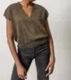 Lilla P Metallic V-neck Sweater In Black Sparkle In Multi