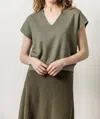 Lilla P Metallic V-neck Sweater In Loden Sparkle In Green