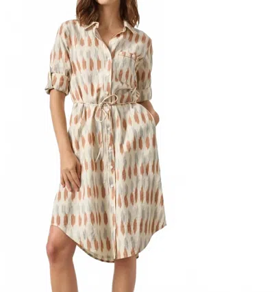 Lilla P Midi Shirt Dress In Carob Ikat In Neutral