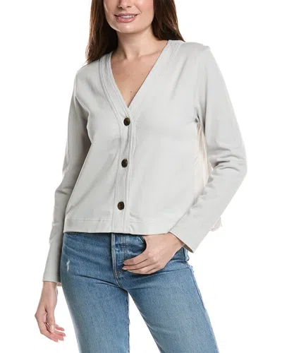 Lilla P Mixed Media Cardigan In Gray