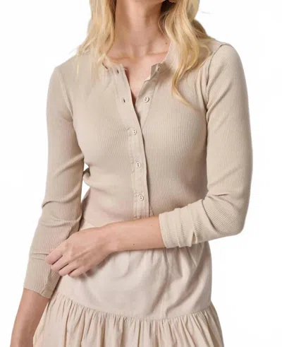 Lilla P Mixed Media Cardigan In Bamboo In Multi