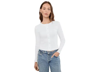 Lilla P Mixed Media Cardigan Women's Clothing White: Sm