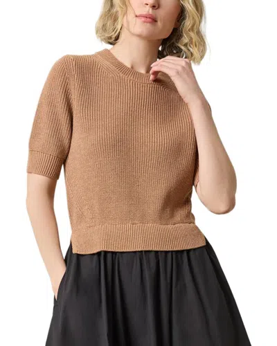 Lilla P Mixed Media Dress In Brown