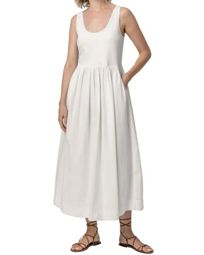 Lilla P Mixed Media Maxi Dress In White