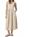 Lilla P Mixed Media Maxi Dress In Pebble In Neutral