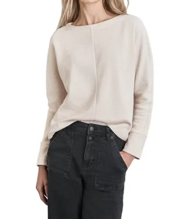 Lilla P Mixed Media Raglan Sweater In Cream In White