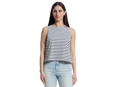 Lilla P Mixed Media Tank Top In Black