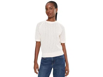 Lilla P Mixed Stitch Crew Neck Sweater Women's Sweater Ivory: Xs, Cotton/modal In White