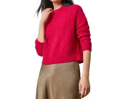 Lilla P Mixed Stitch Pullover In Fuchsia In Pink