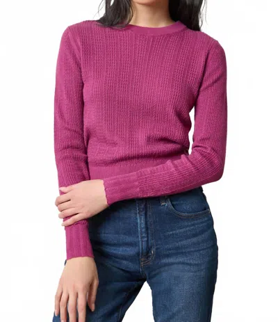 Lilla P Multi Stitch Pullover Sweater In Dahlia In Purple