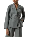 Lilla P Notch Collar Blazer In Slate In Gray