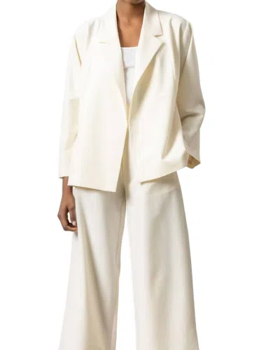 Lilla P Notch Collar Blazer In Winter White