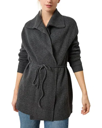 Lilla P Notch Collar Wool Open Cardigan In Multi