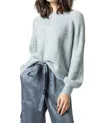 LILLA P NOVELTY STITCH PULLOVER SWEATER IN FROST