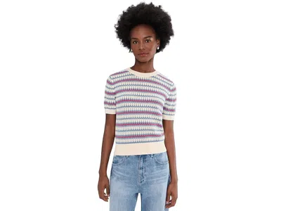 Lilla P Novelty Stripe Crewneck Sweater