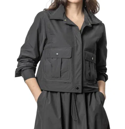 Lilla P Nylon Utility Jacket In Jet Black