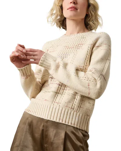 Lilla P Open Stitch Crewneck Sweater In Eggshell Combo In Neutral