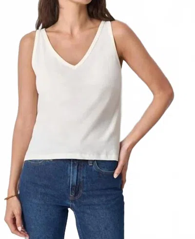 Lilla P Organic V-neck Tank Top In Rope In White