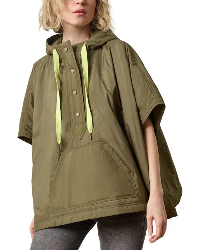 Lilla P Oversized Fit Hooded Poncho In Green