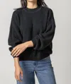 Lilla P Oversized Rib Pullover Sweater In Black In Black