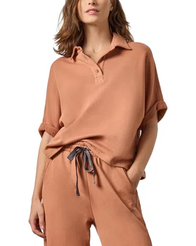 Lilla P Oversized Terry Polo In Brown