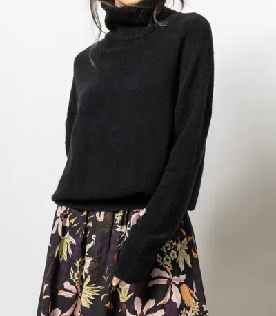 Lilla P Oversized Turtleneck Sweater In Black