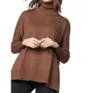 Lilla P Oversized Turtleneck Sweater In Mink In Grey