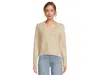 Lilla P Oversized V-neck Sweater In Eggshell Combo In Neutral